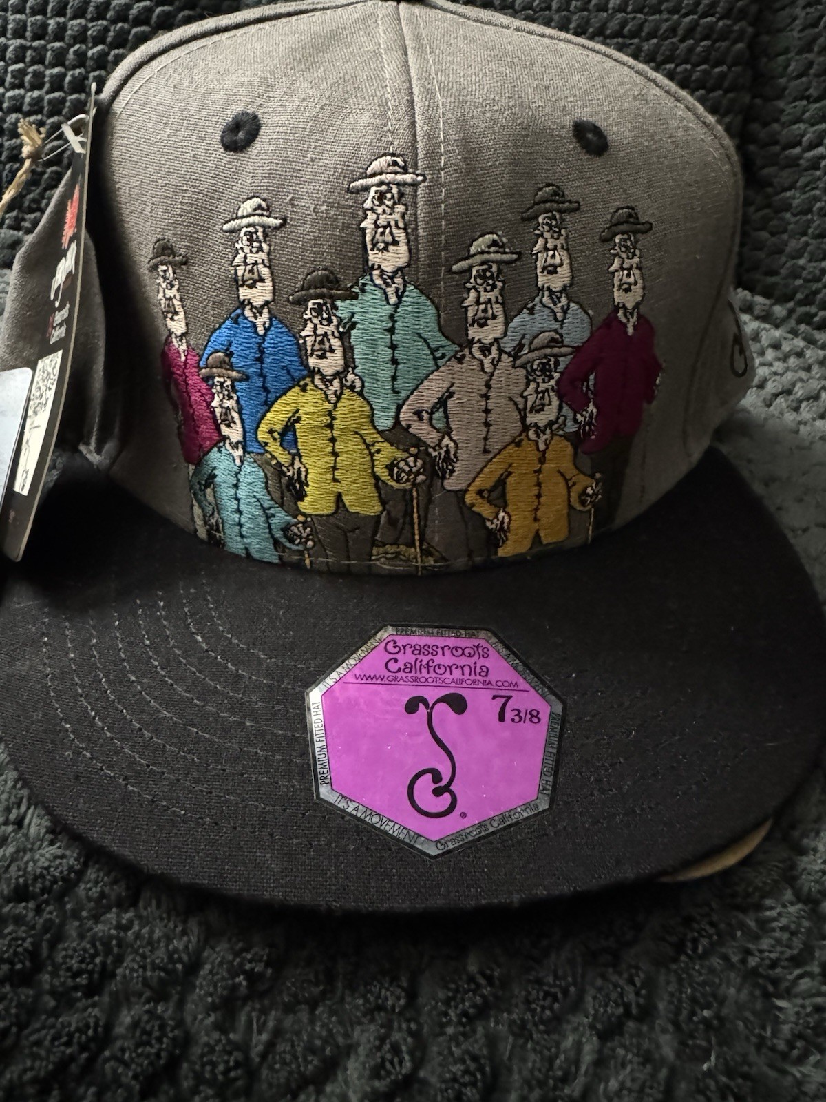 Jerry Garcia X Grassroots California Fitted Hat Cap Size 7 3/8