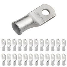 SELTERM 25pcs 1 AWG 1/4" Stud Marine Grade Tinned Copper Battery Cable Lugs, ...