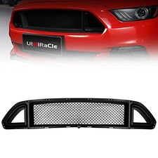 Grilles  Grille Guards - Mesh Front Bumper Upper Hood Grille Black 2015-2017