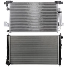 Radiator & AC Condenser Cooling For Mitsubishi Lancer 08-14 Outlander 10-13