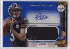 2013 Topps Finest Jumbo Relic Blue Refractor 14/99 Landry Jones #AJR-LJ Auto nd3