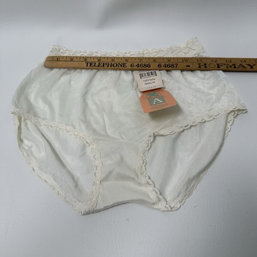 Vintage Adonna Panties White Nylon Size Large Stretch Lace Trim NWT New w/Flaws - Picture 16 of 20