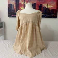 Beige Woman  s Ruffled Blouse