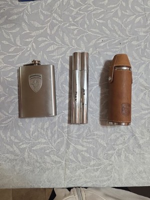 Assorted Liquor Flasks,  Used And In Good Condition,  You Get All Three!