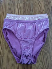 2 B2BODY XL pink Barbra High Waist Satin Bikini Panties shiny panty