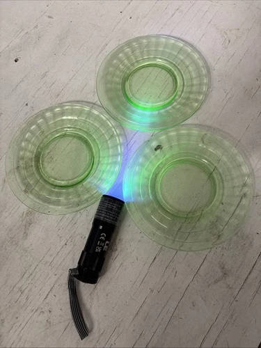 Set of 3 Vintage Green Depression Uranium Glass Dessert Plates 5.5” Vaseline