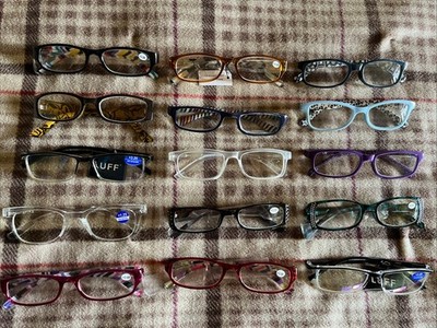 15 Glasses Frames Lot Eyeglasses Readers Mixed Styles Colors Eyewear Bundle