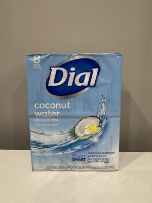 Dial Glycerin Bar Soap COCONUT WATER Ultra Fresh Hydration Refreshing 8 Bars 4oz