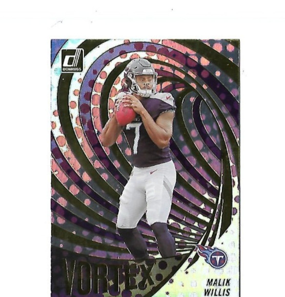 MALIK WILLIS 2022 PANINI/DONRUSS *HOLO FOIL VORTEX ROOKIE INSERT #VTX25 N/MINT