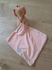 Dipinqi Elephant Security LOVEY Blanket Plush Snuggle Toy Pink Floral Aqua
