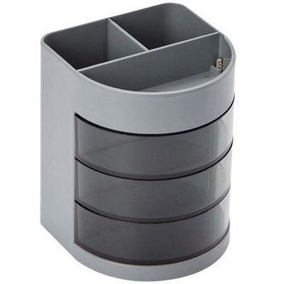 Desk Pen Holder with 3 Rotating Drawers Multipurpose Pen Organizers Storage Box