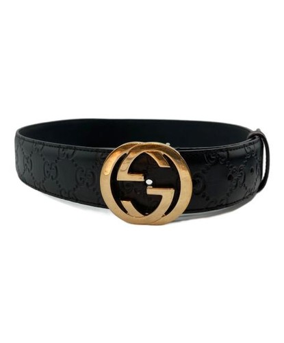 GUCCI                    G Buckle Belt black 370543