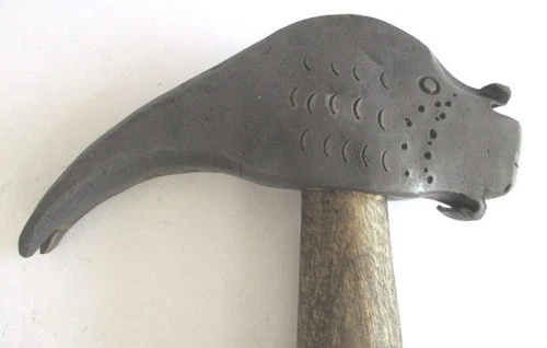 ANTIQUE OLD CLAW HAMMER TOOL FISH SHAPE UNUSUAL RARE DETAILED