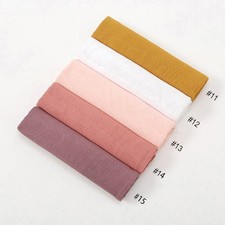 Muslim Crinkle Hijab Scarf Solid Cotton Head Scarves Turban Shawls Wraps