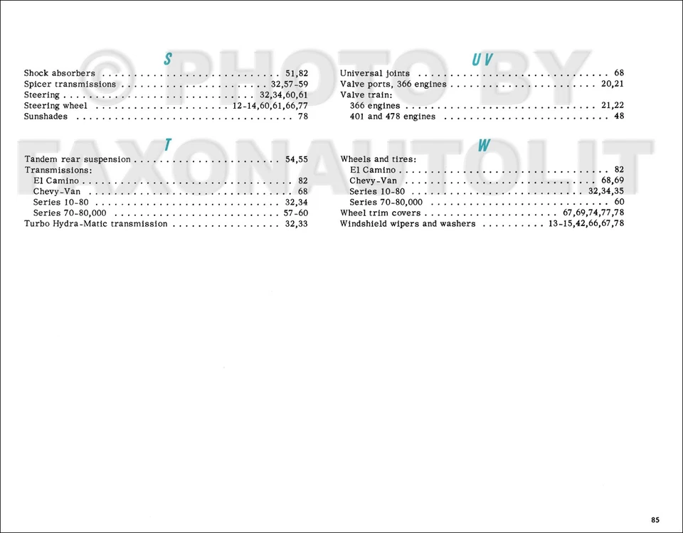 Chevrolet Truck 1966 manual de características de ingeniería original Foto 4 de 4