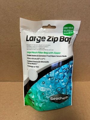 SEACHEM Large Mesh Zip Bag for Aquarium Filter Media  19 x 17 inch