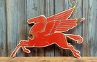 Vintage Die-cut Mobil Pegasus Gas Oil Porcelain Metal Sign