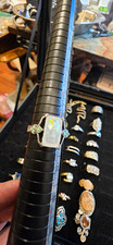 Rectangle White/Multicolor Opal Style Silver ...