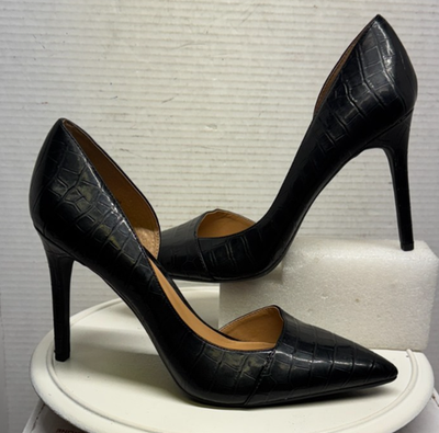 #ad Jessica Simpson Helisa Black Gator Croc Pattern Pumps 4quot; Heels Size 10M 42 Point $31.99