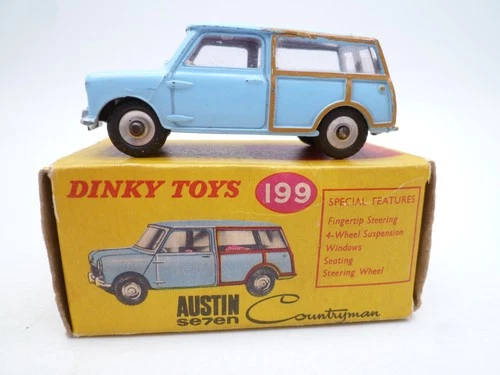 VINTAGE DINKY TOYS 199 AUSTIN SEVEN MINI COUNTRYMAN IN ORIGINAL BOX 1961