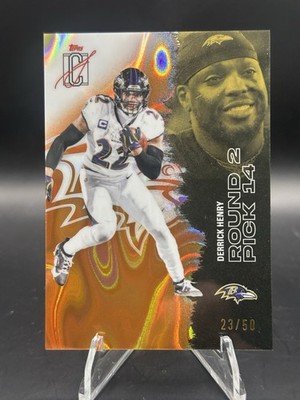 2025 Topps Signature Class - Derrick Henry #6 - Orange Chrome Refractor 22/50