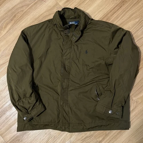 Sz XXL- Vintage Polo Ralph Lauren Men’s Fleece HoodedJacket Green*Broken Zipper* - product listing photo