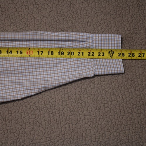 David Donahue Shirt Mens 16.5 34/35 Grid Check Regular Spread Collar - Picture 16 of 22