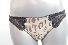 LA PERLA Dessous - Slip Tanga mit Leopardenmuster mit Spitze 014