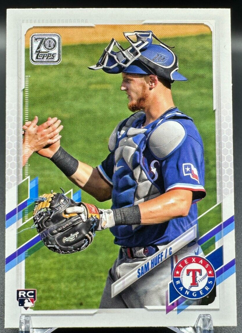 2021 Topps Short Print Photo Variation SAM HUFF #654 RC SP Mask on Helmet