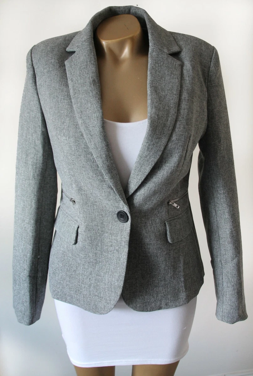 Grey tailored blazer womens store
