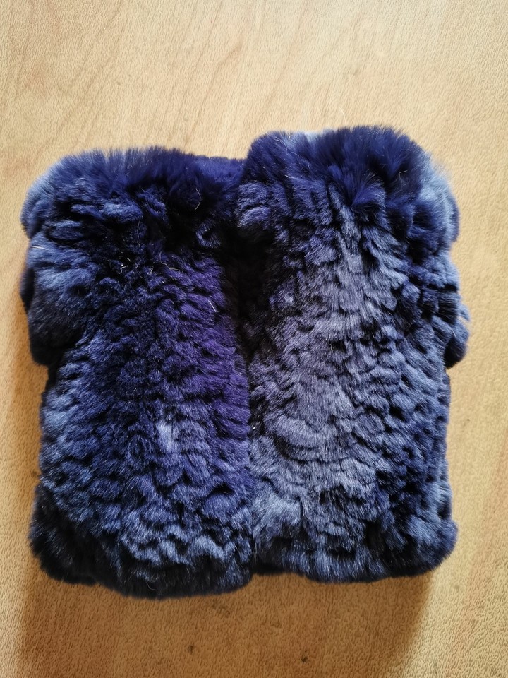 Winter Fur Glove Real Rex Rabbit Fur Mitten Double Side Tight Woven ...