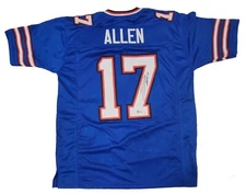 JOSH ALLEN BLUE SIGNED PRO STYLE CUSTOM XL JERSEY  - Beckett Witnessed