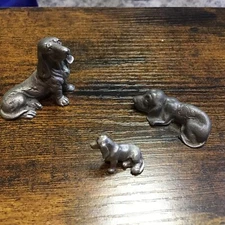Pewter Dogs Spoontiques, Radcliffe And Unmarked