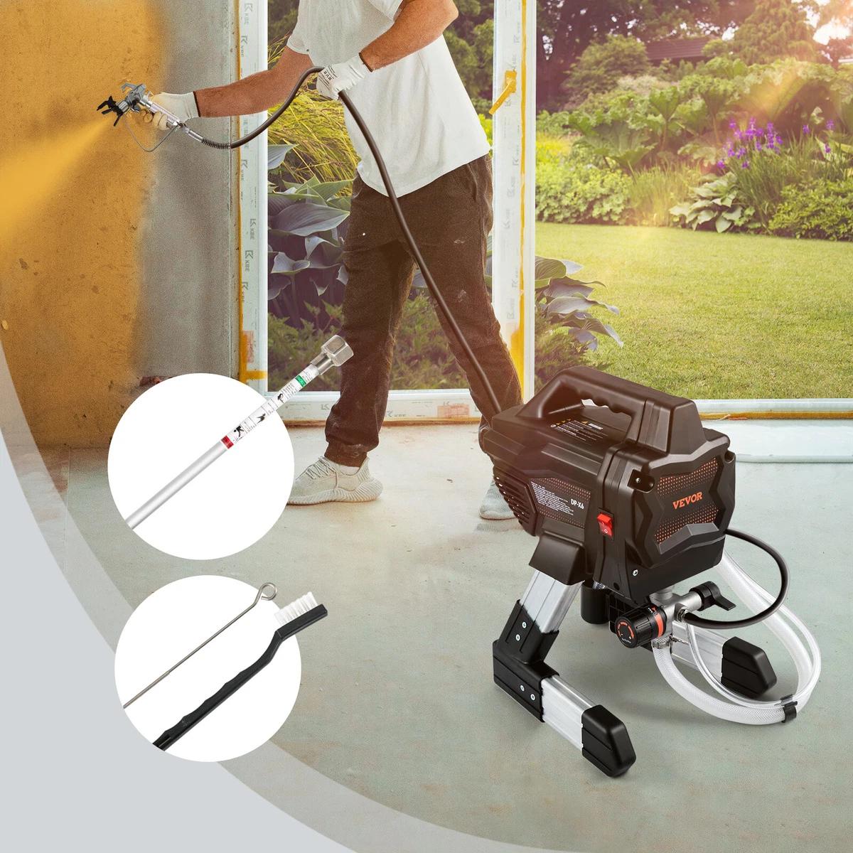 VEVOR Stand Airless Paint Sprayer Electric Paint Sprayer Machine 7 8HP 110V