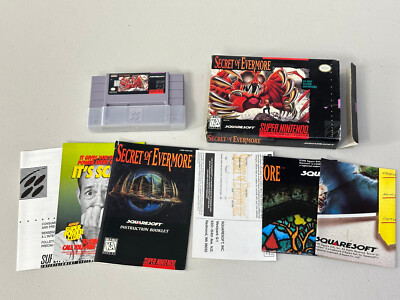 Secret of Evermore (Super Nintendo Snes) Game Box Booklet & Inserts Authentic