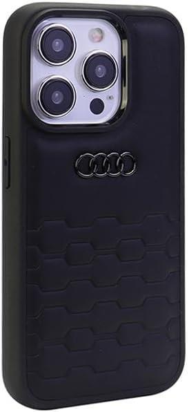 Audi GT Synthetic Leather Hard Case with MagSafe for iPhone 15 ProMax 6.7"" Black