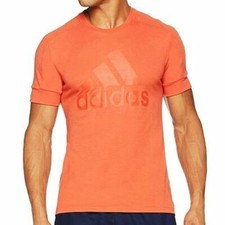 Image of Mens Orange Adidas ID STADIUM Badge Of Sport(CY9876)size L T/Shirt BN With Tags