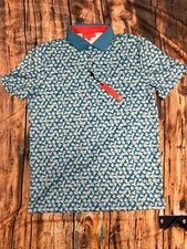 Redvanly Golf Norton Polo ~ Medium ~ Blue/White ~ NWT $105 Retail