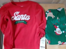 Carter's Santa Fleece Boy's 2 Piece Pajamas Set Size 2T NEW WITH TAGS