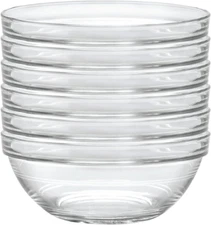 Glass Made in France Lys 6-3/4-Inch Stackable Clear Bowl, Set of 6