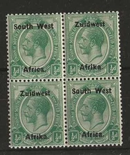 SOUTH WEST AFRICA, 1923 1/2d SG 1, KGV HEAD, MNH BLOCK 4, CAT £9.50