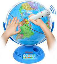 Interactive Globe for Kids with Wireless Smart Pen, 9  Globes with Stand, Learni