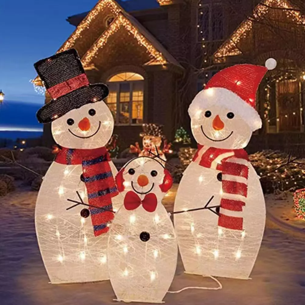 Christmas LED Light Snowman Outdoor Yard Decoration Battery