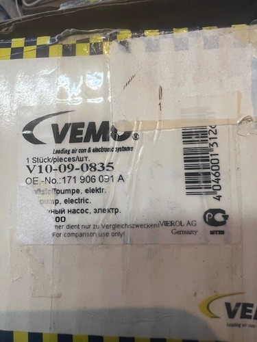 Pompa Carburante Elettrica Vemo V10-09-0804-1 – 12V, 3 Bar, Con Coppa, Compatibile Con VW/Audi/Seat