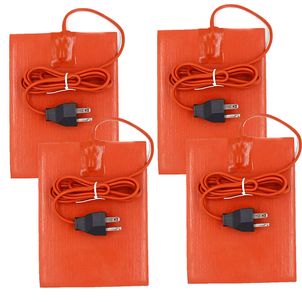 4X 120W 120V Car Engine Oil Pan Sump Tank Heater Plate Plug Silicone Heating Pad