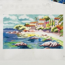 Colors of Praise hand painted needlepoint canvas 13ct Mediterranean Coastline