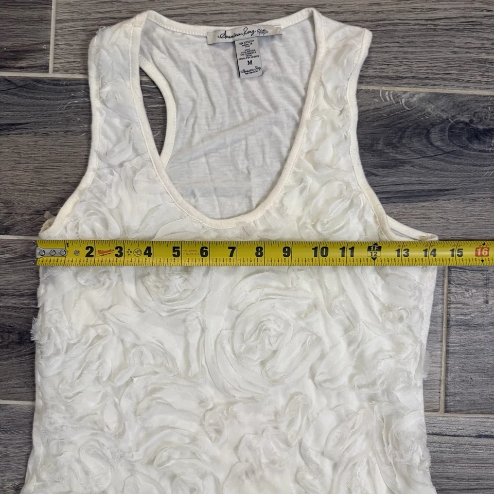 Camiseta sin mangas romántica American Rag Cie rosas texturizadas talla M boho Foto 4 de 4