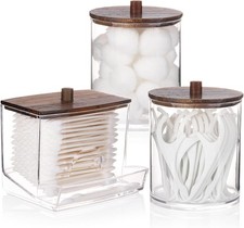 Qtips Dispenser Bathroom Container 10/12 oz Big Cotton Ball Holder Apothecary