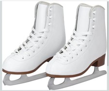 AhmyLion Figure Ice Skates for Beginners Lace Up Comfortable Women's Sz 9 White.