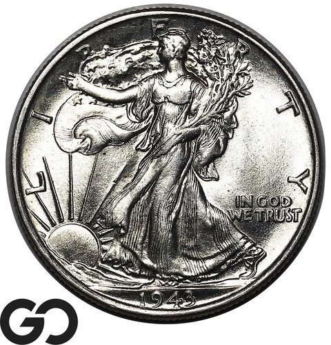 1943 Walking Liberty Half Dollar Gem BU++